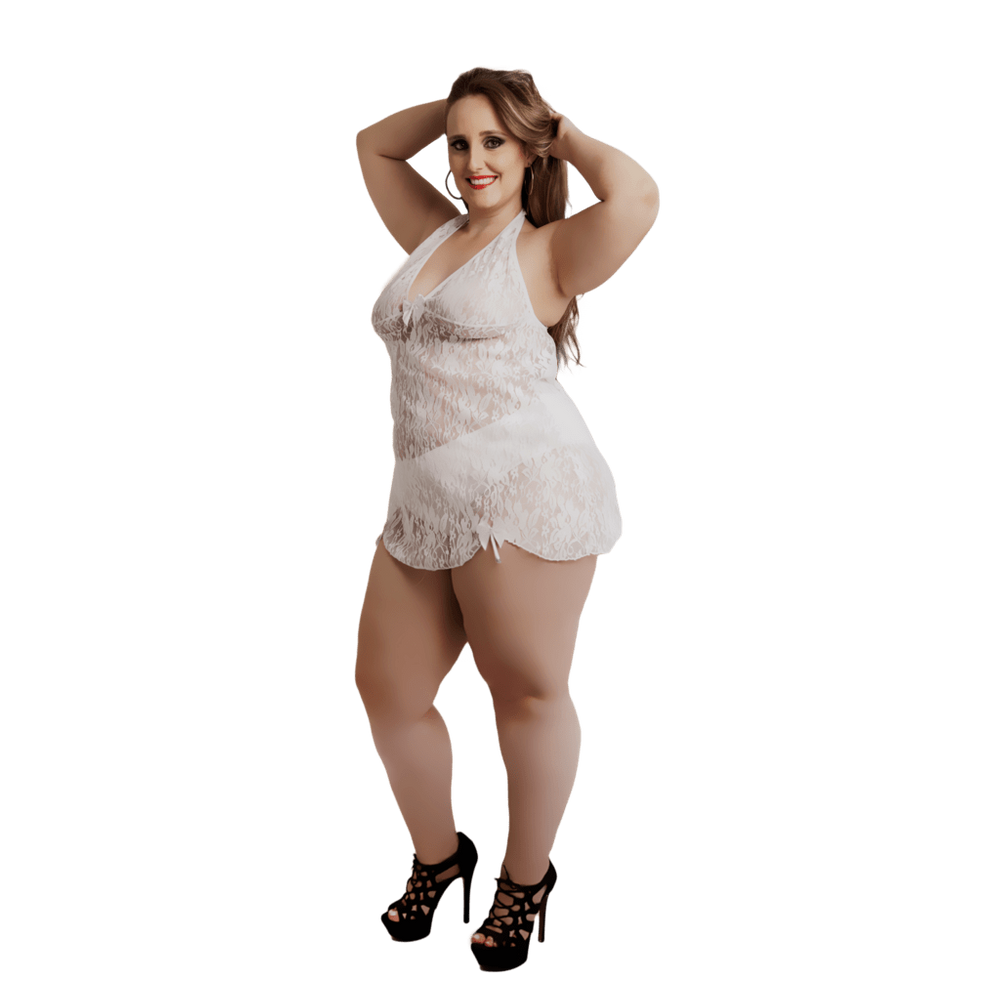 Camisola Lorena Renda Plus Size Jeito Sexy